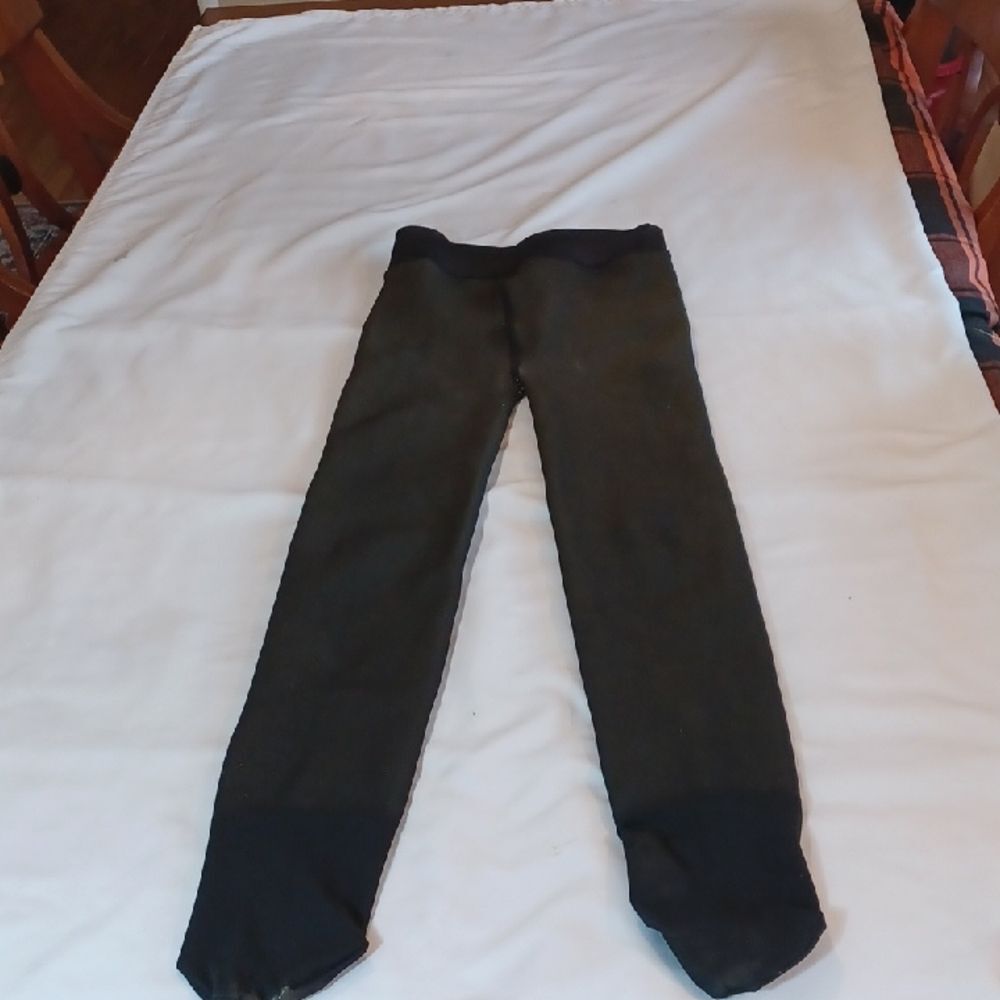 Soft Fleece Lined Black &Tan Leggings XS